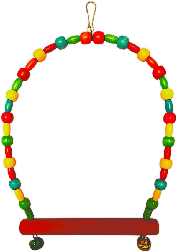 Colorful Bird Swing Toy with Bells Width 15cm - Height 25cm