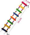 Bird Ladders Swing Chewing Toys Hanging Pet Bird Cage Accessories Hammock Swing Toy for Parakeets, Cockatiels, Lovebirds, Conures, Mini Macaws & Finches (8 Steps)