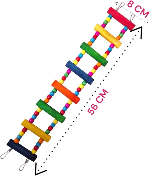 Bird Ladders Swing Chewing Toys Hanging Pet Bird Cage Accessories Hammock Swing Toy for Parakeets, Cockatiels, Lovebirds, Conures, Mini Macaws & Finches (8 Steps)