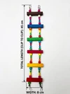 Natural Wood Ladder Toy, Climbing & Chewing Bridge, Safe Hanging for Parrots, Cockatiels, and Parakeets, Birdcage Accessories (6 Steps)