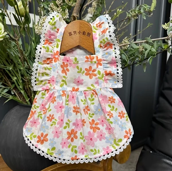 Princess Floral Pet Dress – Lightweight Summer Outfit for Small & Medium Breed Dogs & Cats