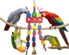 Bird Parrot Chewing Toy - Multicolored Natural Wooden Blocks for Macaws, cockatoos, African Gray and a Variety of Amazon Parrots (W 13cm x H 35cm)