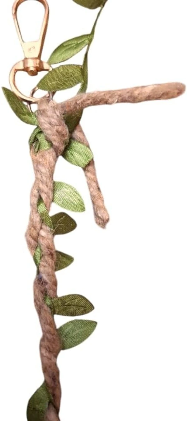 Natural Wood Bird Swing, Parrot Rope Swing Hanging Toy, Training Stand, 22 * 35 cm Reinforced with Metal Wire on Sides for Indian Ringneck, Rosella, Lories, Lorikeets, Senegal, Conure & Parakeet