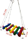 3pcs Bird Toy Accessories (Bird Cage Swing, Swing with Chain, and Bamboo Toy) for Cockatiels, Budgies, Conures, Canary, Parrotlet, Zebra Finches and Lovebirds
