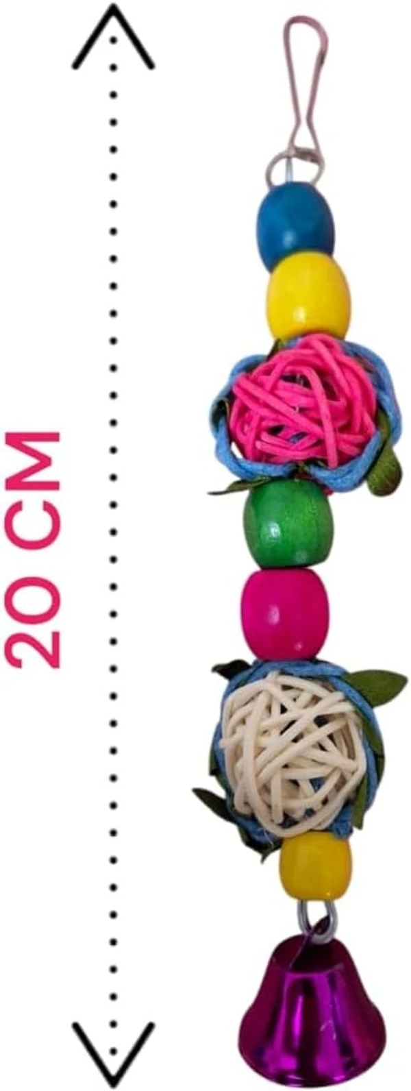 3pcs Bird Toy Accessories (Bird Cage Swing, Swing with Chain, and Bamboo Toy) for Cockatiels, Budgies, Conures, Canary, Parrotlet, Zebra Finches and Lovebirds
