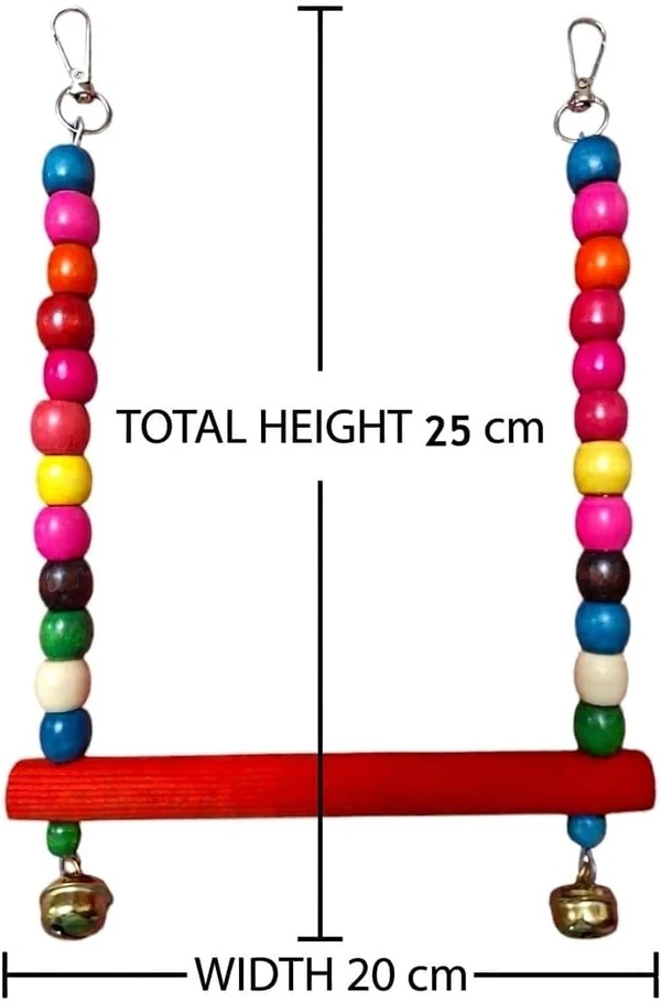Bird Hanging Swing Toy for Birds, Parrots, Parakeets, Budgies, Cockatiels – Durable, Safe, and Fun Swing for Indoor Cage Play, Exercise, and Enrichment for Pet Birds 20x 25 cm