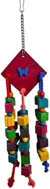Wooden Funny Chew Toy for Parrot (Multicolor) HI 35 CM - W 10 CM