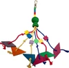 Hanging Bird Toy Made of Colorful Wooden Shapes, Chewable with Cotton Strings Height 25 cm - Width 8 cm