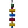 Wooden Chewable Hanging Bird Toys with Bell HI 25cm, W 7 CM
