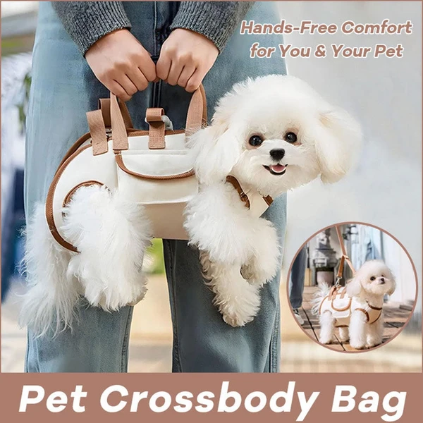 Multi-Purpose Breathable Outdoor Dog Carrier Bag – Shoulder Bag, Hand Carried Bag, and Walking Harness with Leash
