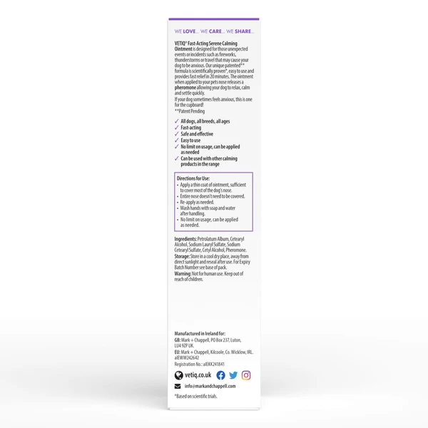 VETIQ® Serene Calming Ointment Fast-Action 50G