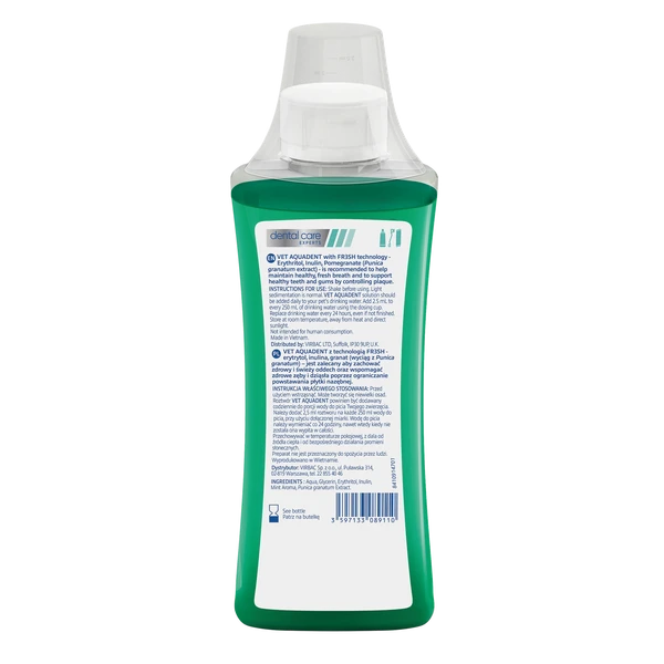 Virbac Vet Aquadent FR3SH™ – Water Additive for Dogs & Cats 250ml