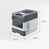 Large Capacity Enclosed Cat Litter Box with Push Pull Drawer Design & Shovel (Grey)