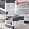 Large Capacity Enclosed Cat Litter Box with Push Pull Drawer Design & Shovel (Grey)