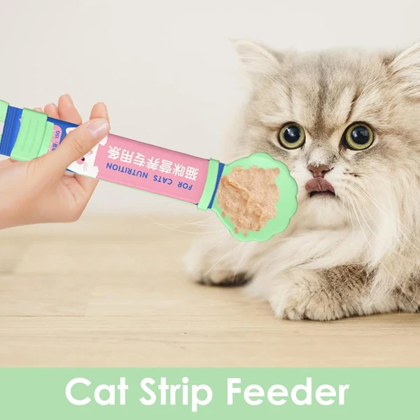Plastic Lightweight Portable Cat Treat Squeeze Spoon for Liquid Snack & Wet Food