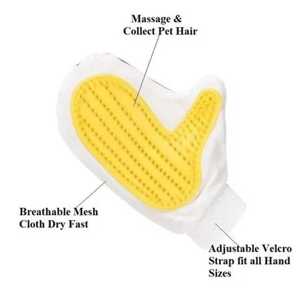  2-in-1 Grooming & Bathing Pet Fabric Glove with Soft Rubber Massaging Teeth for Dogs & Cats 