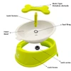 Interactive Slow Feeding Dog Bowl with Bone Shape Rotating Hinder