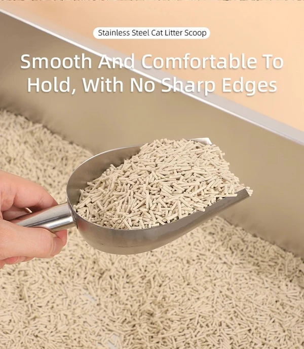 Modern Stainless Steel Cat Litter Scoop Durable, Fast Sifting and Impact-Resistant