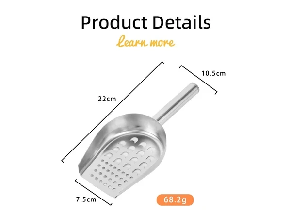 Modern Stainless Steel Cat Litter Scoop Durable, Fast Sifting and Impact-Resistant