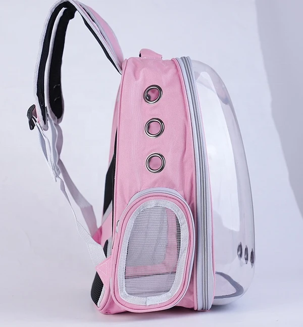 Transparent Pet Backpack Adorned with Playful Cartoon Design – Large Capacity Breathable Double Shoulder Bag Outdoor Travel for Cats & Small Dogs