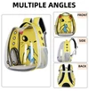Transparent Pet Backpack Adorned with Playful Cartoon Design – Large Capacity Breathable Double Shoulder Bag Outdoor Travel for Cats & Small Dogs 