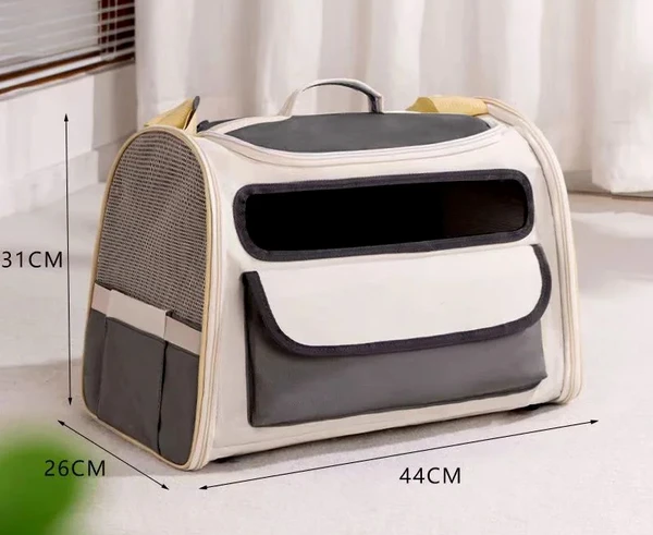 Breathable Pet Carrier Bag with Adjustable Shoulder Strap, Comfortable Handle and Anti-Slip Pads for Cats & Small Dogs