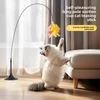 Interactive Cat Teaser Toy – Retractable Wire Wand with Suction Cup Base, Colorful Feather & Bell