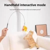Interactive Cat Teaser Toy – Retractable Wire Wand with Suction Cup Base, Colorful Feather & Bell