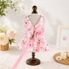 Pink Floral Dog Dress with Matching Leash – Cute Summer Outfit for Small Female Dogs (Size: XXL)