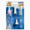 Pet Feeding Milk Bottle with 2 Sizes Silicon Nipples for Newborn Puppies and Kittens Includes Cleaning Brush 60ml