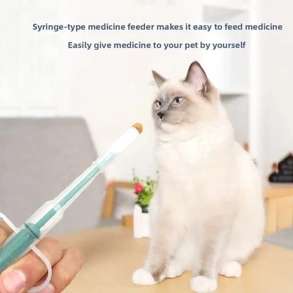 Pet Feeding Kit with Double Interchangeable Soft Silicone Heads Suitable for Feeding Pills, Capsules and Liquid Medicine for Dogs & Cats