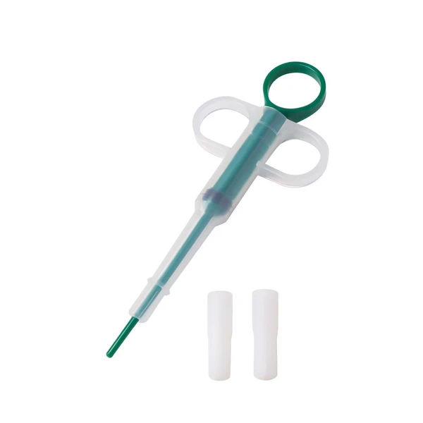Pet Feeding Kit with Double Interchangeable Soft Silicone Heads Suitable for Feeding Pills, Capsules and Liquid Medicine for Dogs & Cats