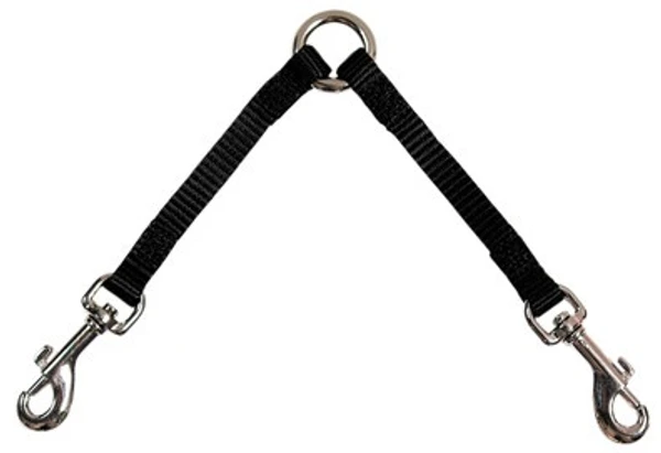 Percell Double Layer Nylon Dual Dog Lead Coupler Medium 2.5 x 27 cm