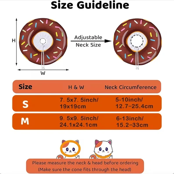 Soft Donut Recovery Collar for Cats | Adjustable Elizabethan Recovery Cone to Prevent Licking After Surgery | Comfortable Cat E-Collar