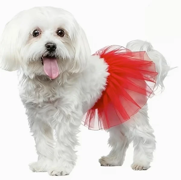 Mesh Pet Tutu Skirt for Dogs & Cats – Adjustable Princess Tulle Skirt Outfit