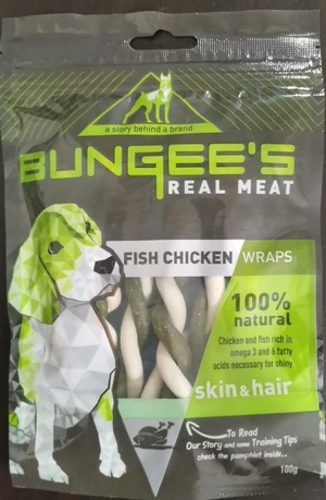 Bungee's Real Meat Fish Chicken Wraps Dog Snack 100g