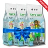 3 X Cat’s Way White Bentonite Clumping Cat Litter Aloe Vera Scented 5L