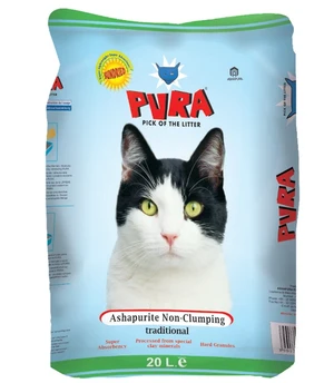 Pura Ashapurite Non-Clumping Traditional Lavender Scent Cat Litter 20L