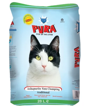 Pura Ashapurite Non-Clumping Traditional Non-Scent Cat Litter 20L