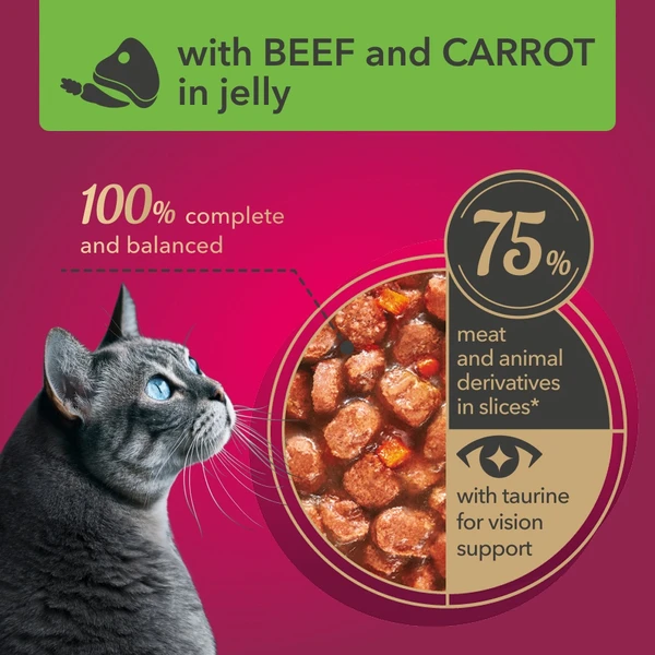My Love Adult Cat Wet Food with Beef & Carrot in Jelly Pouch 85g