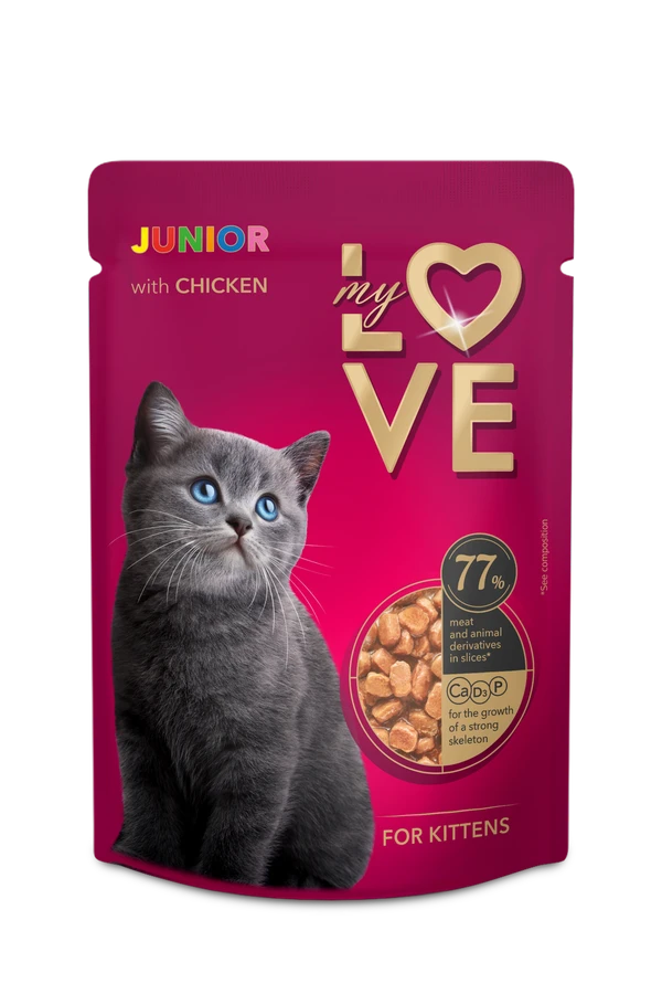 My Love Junior with Chicken Kittens Wet Food in Gravy Pouch 85g