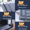 Breathable Detachable Outdoor Plastic Dog House with Elevated Floor & Metal Door for Small Dogs (70x58x66h) - Red