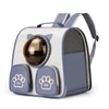 Breathable Pet Travel Backpack Bag with Bubble Window and Storage Pockets with Cute Paw Print for Cats & Small Dogs