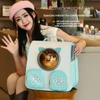 Breathable Pet Travel Backpack Bag with Bubble Window and Storage Pockets with Cute Paw Print for Cats & Small Dogs