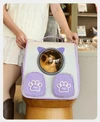Breathable Pet Travel Backpack Bag with Bubble Window and Storage Pockets with Cute Paw Print for Cats & Small Dogs