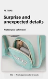 Breathable Pet Travel Backpack Bag with Bubble Window and Storage Pockets with Cute Paw Print for Cats & Small Dogs