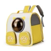 Breathable Pet Travel Backpack Bag with Bubble Window and Storage Pockets with Cute Paw Print for Cats & Small Dogs