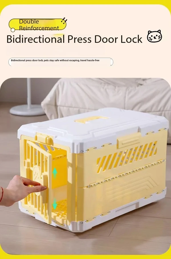 Portable Foldable Pet Carrier with Handle – Breathable Large Capacity Airline Approved for Cats & Small Dogs