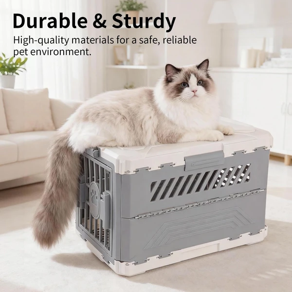 Portable Foldable Pet Carrier with Handle – Breathable Large Capacity Airline Approved for Cats & Small Dogs