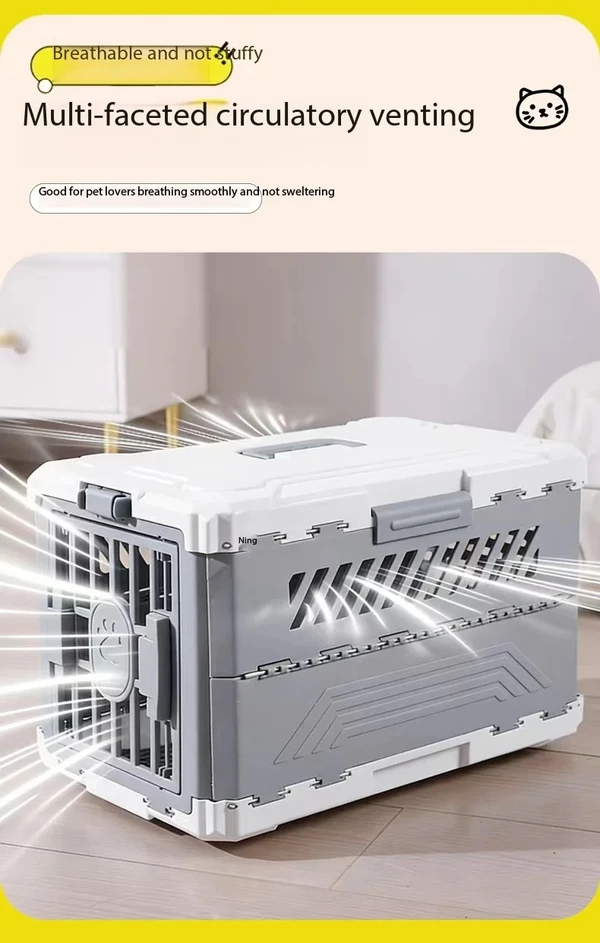 Portable Foldable Pet Carrier with Handle – Breathable Large Capacity Airline Approved for Cats & Small Dogs